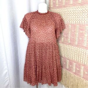Ulla Johnson Mauve Floral Flowy
Pullover Dress Women's Size 8